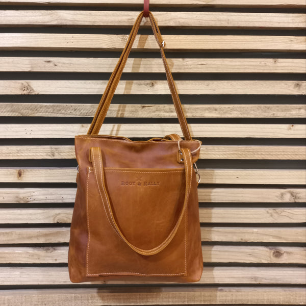 Boot & Rally Square Tote in Toffee